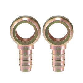 A ABSOPRO Universal Banjo Bolt 18mm ID Banjo Bolt Hose Barb Fitting Adapter Replacement for Motorcycle Car Metal Bronze Tone (Set of 2)