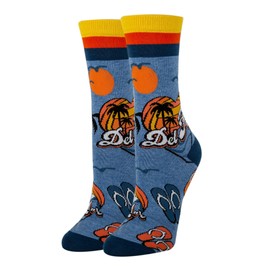 ooohyeah Women’s Funny Crazy Crew Socks, Cool Novelty Comfort Cotton Dress Socks, Del Mar, Size 5-10