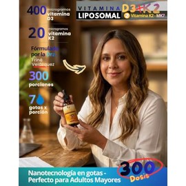Nsn | Vitamina D3 + K2 Liposomal en Gotas | Nanotecnolog?a de Vitaminas - Formulado por la Dra. Frin? Vel?zquez | 5x Veces M?s Absorbible y Biodisponi