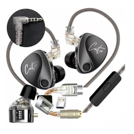Zengli Kz Castor Auriculares de Alta fidelidad 2 Armadura Equilibrio tunable Alta Gama dinámicos Auriculares (Bajos mejorados) (Negro,con micrófono,dac)