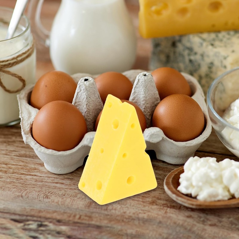 Abaodam Artificial Cheese, Scale Fake Cheese Simulation Triangle Realistic Dessert
