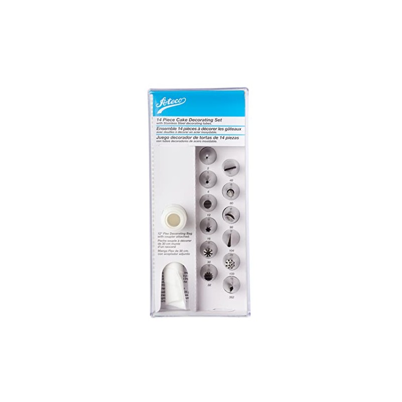 Ateco 14-Piece Cake Decorating Set,Silver