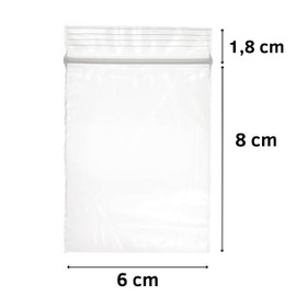 Grupo Darik Clear Plastic Zip Lock Bags | Small Airtight Bags | 6x8cm, 500 Units