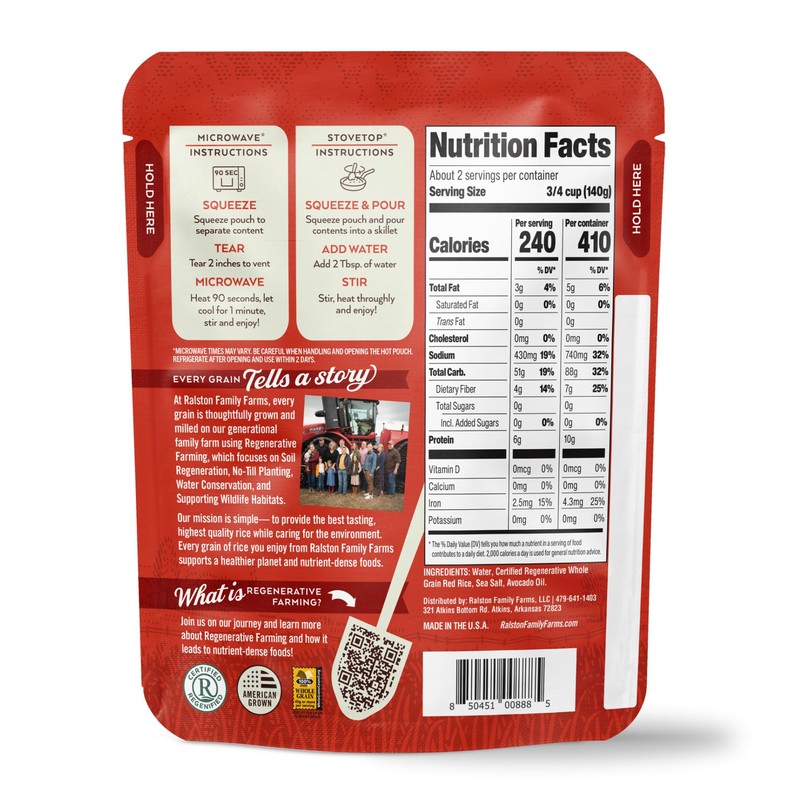 Ralston Family Farms Ancient Grain Red Rice, 8.5 OZ, Ready