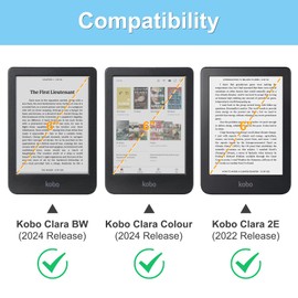 Fintie Slimshell Case for 6” Kobo Clara BW (2024) / Kobo Clara Colour (2024) / Kobo Clara 2E (2022) – Slim Lightweight Premium PU Leather Cover with Auto Sleep/Wake, Black