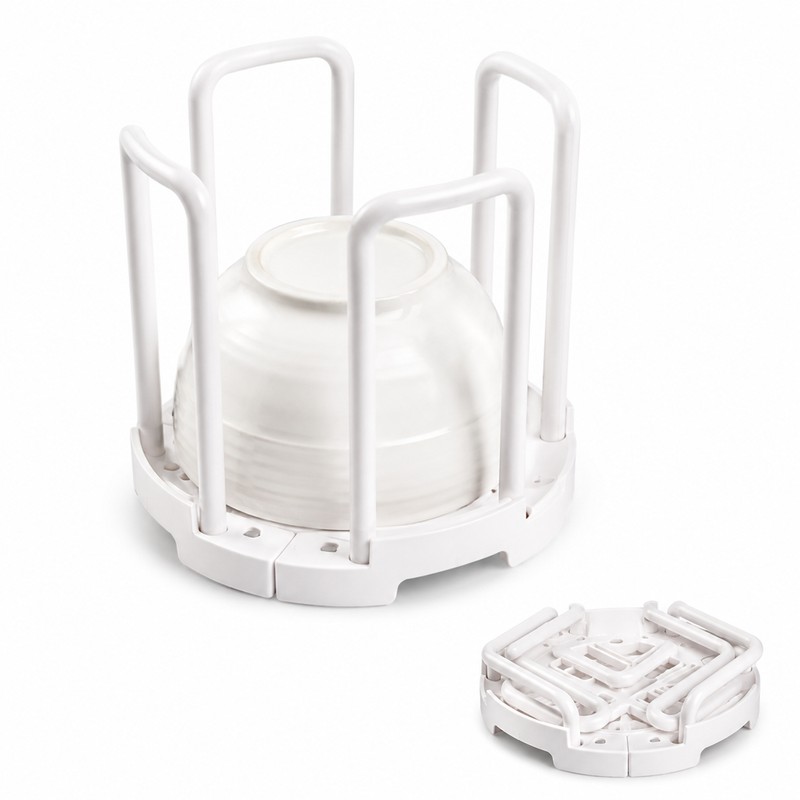 Retractable Bowl Organizer for Kitchen Storage – Detachable Dish Rack