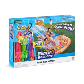 ZURU Bunch O Balloons Double Lane Waterslide Wipeout Slip & Slide, 265 Water Balloons