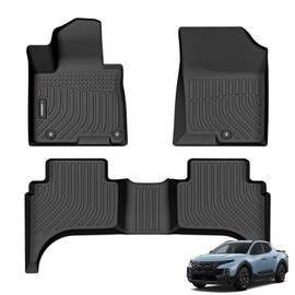 ANBINGO® Floor Mats for Hyundai Santa Cruz 2022 2023 2024 2025 All Weather Protection TPE Waterproof Non-Slip Car Floor Liners 1st & 2nd Row Accessories Black