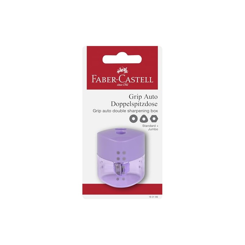 Faber-Castell Pastel Purple Double Handle Pencil Sharpener 183186