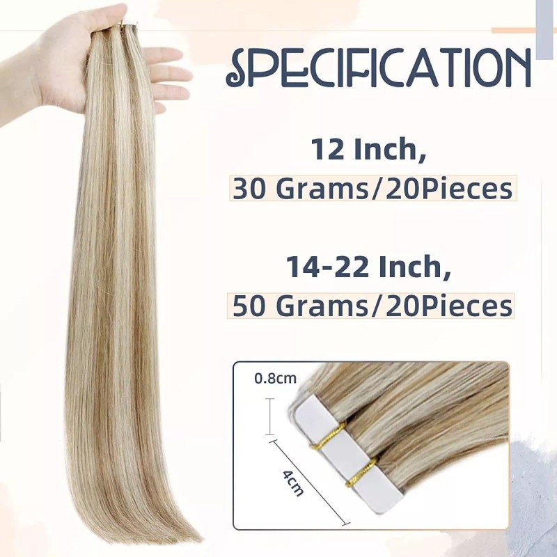 Runature Extensiones De Cabello 100% Naturales 18in 50gramos Rubio Co