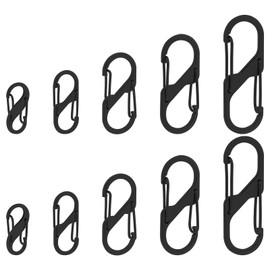 21pcs Zipper Clips Anti Theft 5 Sizes Alloy S Carabiner Clips Double-Sided Spring S Carabiner Clasps Zipper Pull Locks Spring Snap Hook for Luggage Suitcase Handbags Keys Purse(Black)