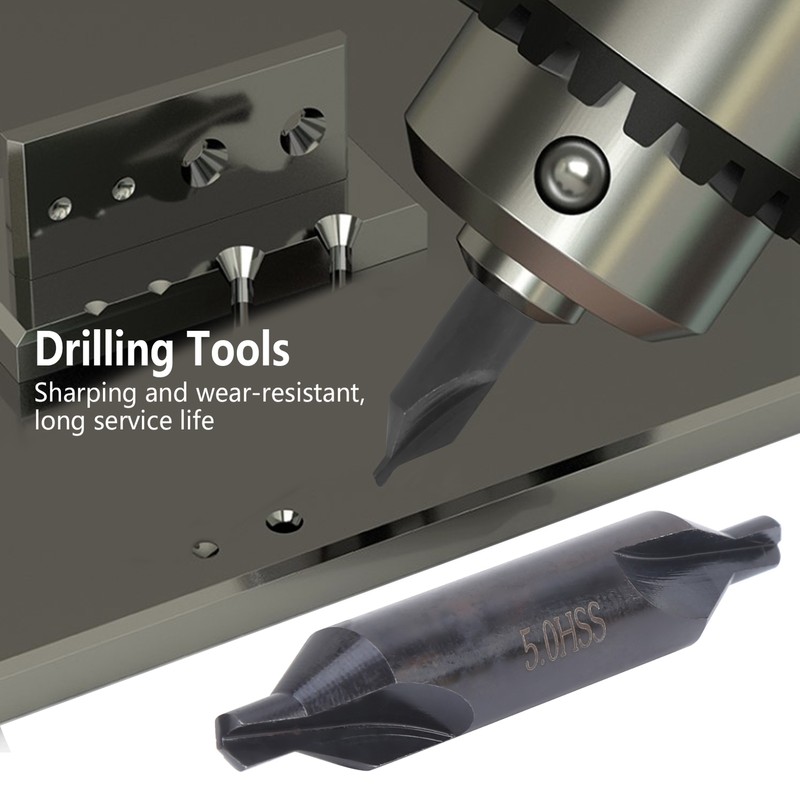 5Pcs Centering Drill Bits for Milling Machines High Speed Steel