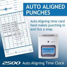 Pyramid Time Systems Small Business 2500 Time Clock Bundle, Unlimited Employees, Ivory
