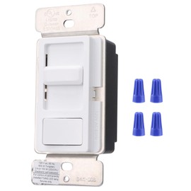 Wengart Dimmer Switch BAK-008,120VAC 150W Dimmable LED/CFL Lights,Halogen and Incandescent Bulbs 600W Max,UL Listed,White