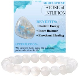 Bivei Pearl Bracelet for Women 8 mm Semi Precious Natural Stone Stretch Elastic Jewellery Yoga Gifts, Stone, No gemstone