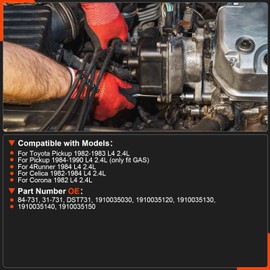 Axiovate Ignition Distributor for Toyota Pickup L4 2.4L 81-90, for Corona L4 2.4L 82-82, for Celica L4 2.4L 82-84, Replaces No 19100-35030, 1910035120