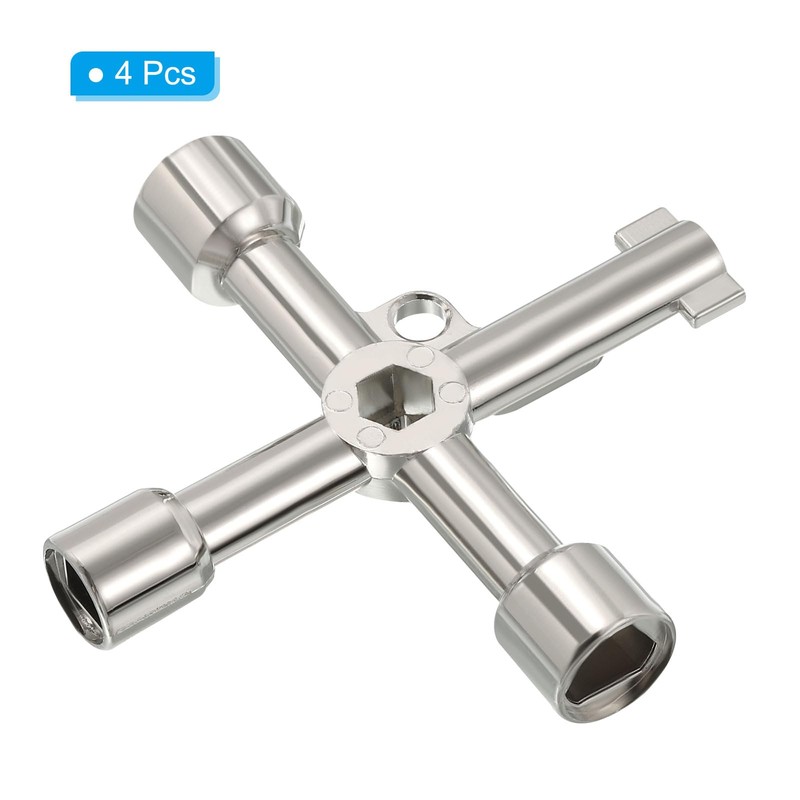 PATIKIL Multifunctional Universal Cross Wrench 4 Pack Alloy 4 Way