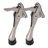 HASHI (4 inch x 2pack, Satin Nickel) One Touch Door Stopper, 4Inch Door Stop with a Height-Adjustable Rubber