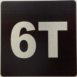 Apartment number 6S sign - UNIT NUMBER 6S SIGN/SUITE 6S SIGN (BLACK, SIZE 4x4 inch, DOUBLE SIDED TAPE) -Broadway Line