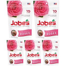 Jobe's Rose Fertilizer Spikes, 10 Spikes 5 Pack