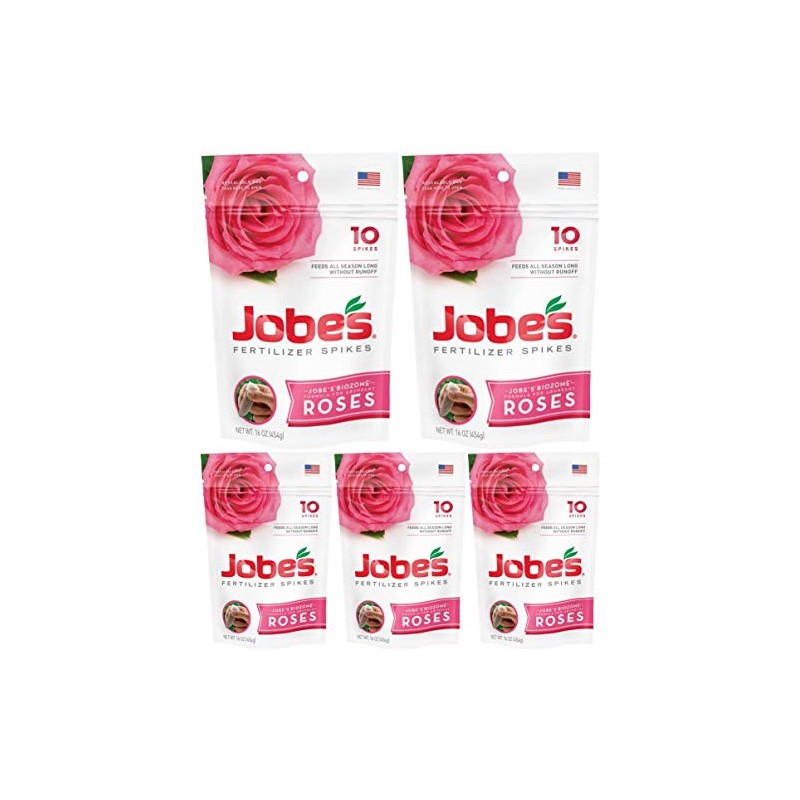 Jobe's Rose Fertilizer Spikes, 10 Spikes 5 Pack