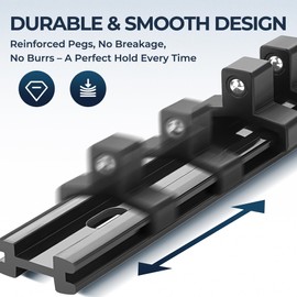 Reniteco 3-Piece Socket Organizer - 3/8-Inch Drive x 45 Clips, Heavy Duty ABS Socket Holder with Removable End Caps, Premium Socket Rail for Tool Box Drawer