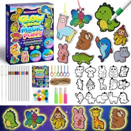 AMOSTING Glow in the Dark Animal Magic Puffs Craft Kit for Kids Ages 4+