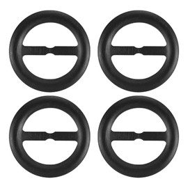 sourcing map 4 Pcs T-Shirt Clips, 80mm Wood Scarf Ring Clip Round Tie Circle Clip Buckle Fashion Clothes Corner Knotted Button for Women's Silk Clothing Decoration, Black