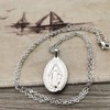 JczR.Y Virgin Mary Necklace Miracle Medal Necklace Stainless Steel Coin