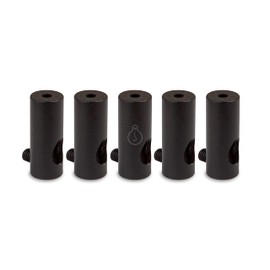 AMARCORDS - 5 aluminium ceiling pins, vertical decentralizers and cable clips with visible cable adjustment. For vertical drop-down lamps and suspensions. Colour: BLACK