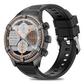 PERFUMEORANGO Smart Watches Fitness Tracker Watch IP67 Waterproof Sports Watch with Heart Rate Blood Oxygen Blood Pressure Sleep Monitor 1.43" Amoled Outdoor Tactical Watch for Android iOS