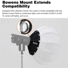 Godox CS-65D Lantern Softbox,Bowens Mount,Quick-Install 65cm Collapsible Globe Softbox for Photo Portrait Studio Video Continuous Lighting Photography