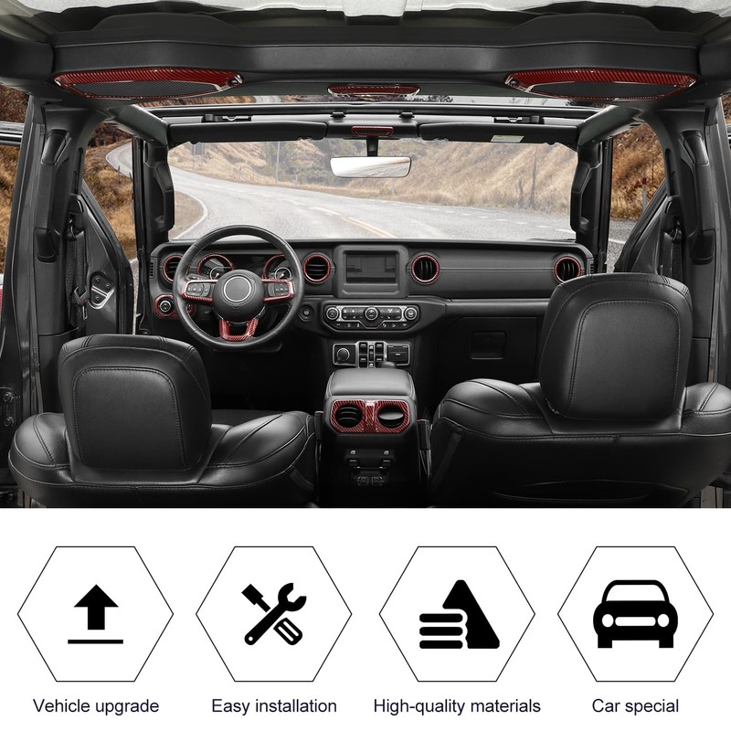 RT-TCZ Interior Trim Kit Cover Center Console Decoration Accessories Compatible
