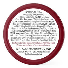 Badger - Sore Muscle Rub, Cayenne Pepper and Ginger, Organic Rub, Muscle Relief Balm, Warming Muscle Rub, Sore Muscle Balm, 0.75 oz