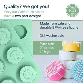 Benty Cakes – The Original CakePuck Bonus Bundle Set – Better than a Cake Pop! Make Chocolate Covered Desserts – BPA Free Silicone – Includes 1 Mold Set, 2 Trays and 2 Scrapers – Green