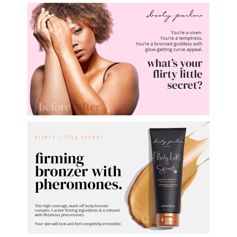 Booty Parlor Flirty Little Secret Firming Bronzer Lotion W/ Pheromones