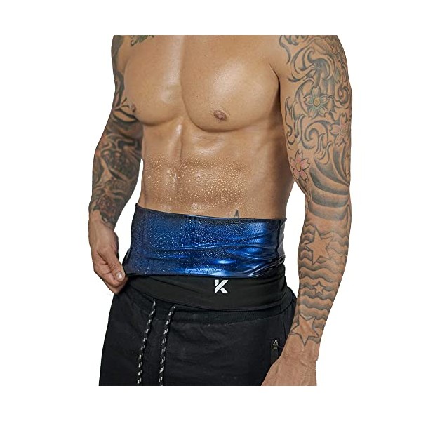 Kewlioo Men's Heat Trapping Waist Toner - Sweat Body Shaper Vest for Men, Mens Bodysuit Slimmer Sauna Suits, Shapewear Compression Top Shirt, Strong Waist Grip, Versatile and Discreet (Black, 3XL)