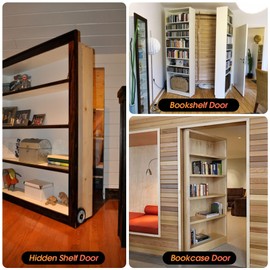 Aglehome Pivot Hinge, Heavy Duty Hidden Door Hinge for Wood Secret Door, Pivot Door Hardware for Hidden Door Bookcase, 360 Degree Rotation Stainless Steel Invisible Pivot Hinge System – Black