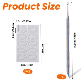 Cuticle Pusher, Dual Ended Nail Cuticle Remover with 5 Nail Sand Polishing Tablets Nail Care Polish Remover Cuticle Trimmer Manicure Kit for Pedicure Nail Art