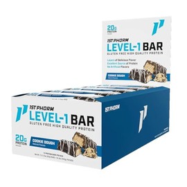 1ST Phorm Level 1 bar barras con 20 gramos de proteina caja con 15 barras sabor cookie dough