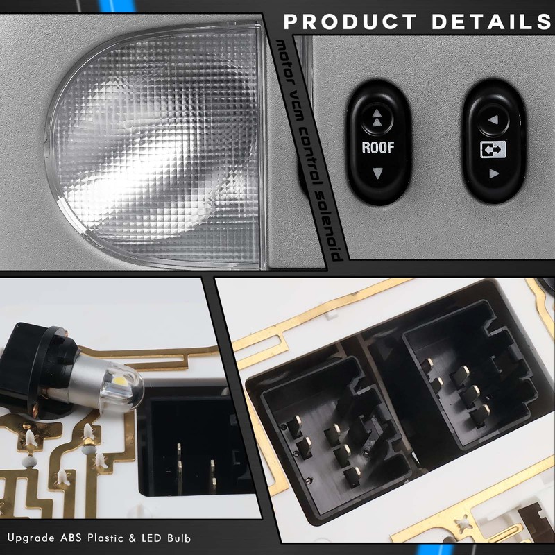 Overhead Console with LED Dome Map Light & Sunroof Switch