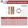 Hex Couplings, 1/8" NPT Female To Female Brass Hex Nipple