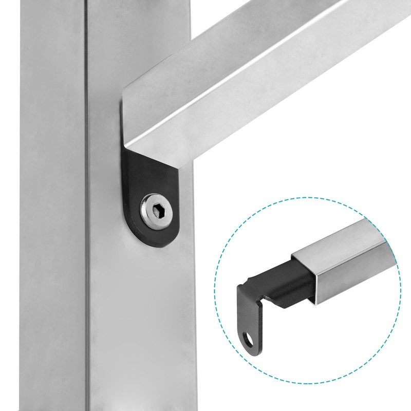 20 Pack 1-1/2" Black Fence Mounting Bracket for Square Rails,