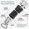 NPT 3/4" Stainless Steel Waterproof Cable Gland IP68 Waterproof Cable