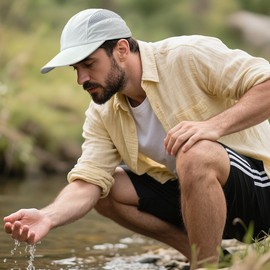 Clakllie Quick Dry Sports Hat UPF 50+ Baseball Cap Lightweight Trucker Mesh Hats Outdoor UV Protection Sun Hats for Women,White