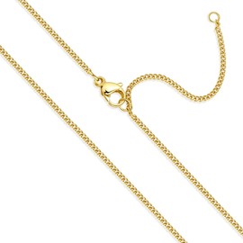 OSTAN Women's Gold Plated Fine Chain without Pendant Width: 1.5 mm Length: 35 cm - 75 cm, Gold