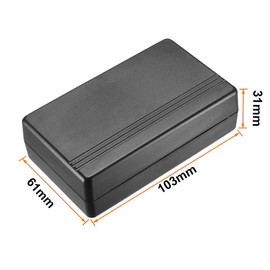 TOP-VIGOR 103x61x31mm Mini Dustproof Electrical Junction Box, ABS Plastic Project Boxes for DIY Electronics Projects, Indoor Power Module Case, Instrument Case Box, Black