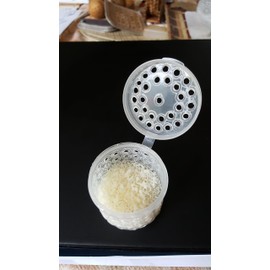 Simple Set of Strainer Lid (Wide Mouth) and Container with Kefir grains.