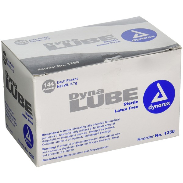 Dynarex-1250 DynaLube Lubricating Jelly Sterile 2.7 g packet 144ct