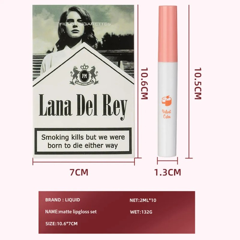 Juego De Brillos De Labios De Terciopelo Mate De 10